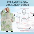 thumbnail image 4 of Oversized Wearable Blanket Hoodie,LightBeige Cartoon Dinosaurs Geometric Pattern Sherpa Blanket Hoodie with Super Pockets,Super Warm Fuzzy Pullover for Women & Men, 4 of 6