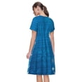 thumbnail image 2 of Bixox Robe d'Été à Manches Courtes pour Femmes Robe Ample Longueur Genou avec Poches-Bleu Noël, 2 of 7