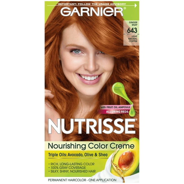 Garnier Nutrisse Permanent Hair Color, 643 Light Natural Copper