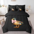 thumbnail image 1 of Erosebridal Cartoon Duck Bedding Full Size, Pink Bowknot Bedding Sets Full Size, Animal Bedroom Decor, Reversible 7 Pieces, 1 of 5