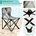 thumbnail image 4 of 600D Oxford Camping Chair Portable Foldable Chair Supports 220 lbs for Picnic, Fishing, Backpacking Ink Wash Style Roses, 4 of 8