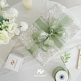 thumbnail image 3 of Sage Green Wired Ribbon 2.5 inch with Satin Stripe Sheer Wired Ribbon for Christmas Tree, Bows Making, Wreaths, Gift Wrapping, Wedding Bridal Shower Decorations-Continous 10 Yards, 3 of 14