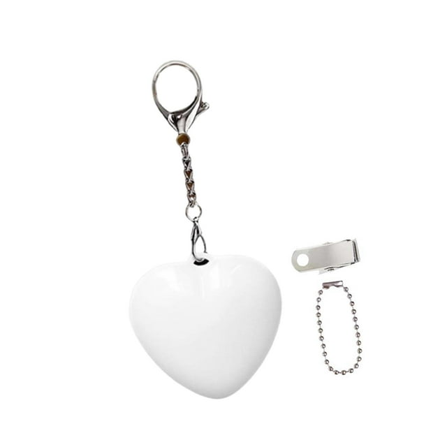 Llavero con luz LED para bolso, práctico, elegante y compacto, ideal para mochilas. Corazón blanco