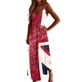 thumbnail image 5 of Uootdi Women Dresses Union Jack Glitter Print Spaghetti Strap V Neck Maxi Length Loose Fit Lightweight Sundresses Casual Dresses Summer Vacation Outfit Gift, 5 of 8
