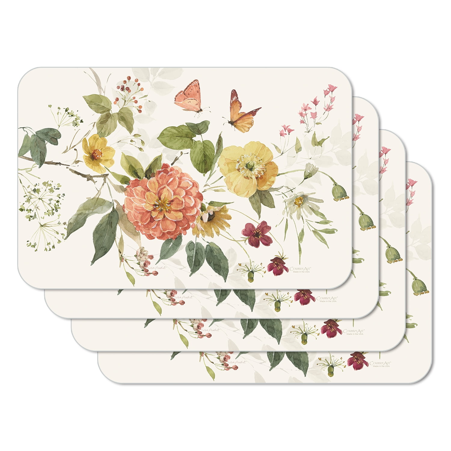1pc Vintage Floral Coaster Set, Heat-Insulating Table Mats, Non