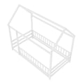 thumbnail image 5 of Leumius Twin Size Floor Bed with House Roof Frame, Fence Guardrails Montessori Floor Bed for Boys Girls White, 5 of 7