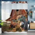 thumbnail image 6 of No Hook Shower Curtains with Snap-in Liner Set, Farm Donkeys Waterproof Hotel Style Bathroom Shower Curtain, Farmhouse Barn Funny Animals Butterfly Breathable Mesh Top Window Bath Curtains 66''x72'', 6 of 9