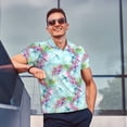 thumbnail image 4 of Fotbe Dragonfly Floral Pattern Men’s Golf Polo Shirt – Breathable Performance Golf Shirt with Button-Down Collar-Large, 4 of 6