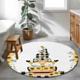 thumbnail image 4 of Sunflower Gnomes Round Rug 3ft Washable Circle Entryway Rugs Non Slip Yellow Summer Botanical Farmhouse Area Rug Indoor Floor Carpet for Bedroom Kitchen Living Room Home Office Dining Room Nursery, 4 of 8