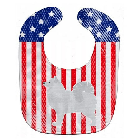 USA Patriotic Samoyed Baby Bib