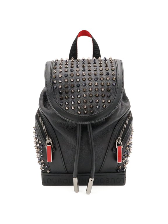 Pre-Owned Christian Louboutin Explorer Funk Small Studded Backpack, Leather, Black, 3215038
