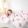 thumbnail image 3 of spefrowx Watercolor Pink Bow Twin Bedding for Girls, Polka Dot Ribbon Bedding Comforter Set, Pink Reversible, 7-Piece, 3 of 6