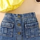 thumbnail image 5 of Falda Conjunto de falda vaquera superior para niñas y niños, conjunto de falda vaquera con botones, 2 uds., traje de ropa Cgtredaw Amarillo T 4-5 años Única para Niña, 5 of 8