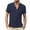 Navy, variant on asdoklhq, 2026 Summer Fall Mens Tops under $5 Short Sleeve Shirt Men Summer Casual Fashion Linen T-Shirt Men's Retro Stand-Up,Gray M