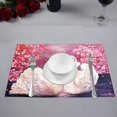 thumbnail image 2 of MKHERT Beautiful Swan Couple Pink Flowers Oil Painting Placemats Table Mats for Dining Room Kitchen Table Decoration 12x18 inch,Set of 4, 2 of 4