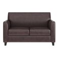 thumbnail image 2 of Maklaine Modern / Contemporary Leather Loveseat in Brown Finish, 2 of 13