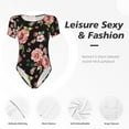 thumbnail image 6 of Naloa Rose Flowers Women's Short-Sleeved Onesie, One-Piece Swimsuit for Parties, dates, clubs - XX-Large, 6 of 9