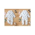 thumbnail image 2 of Michellecmm Baby Boys Autumn Jumpsuit Long Sleeve Lapel Carrot/Cactus Print Button Up Romper, 2 of 9