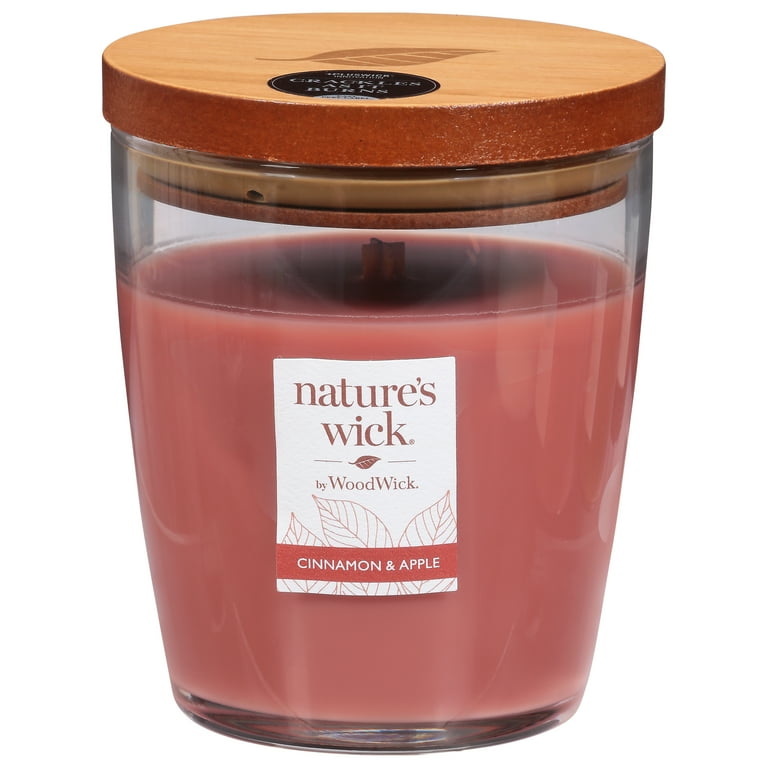 WoodWick Nature's Wick Scented Candle - Sage & White Pepper, 10oz - Crackling Wood Wick, Wooden Lid, 65-Hour Burn