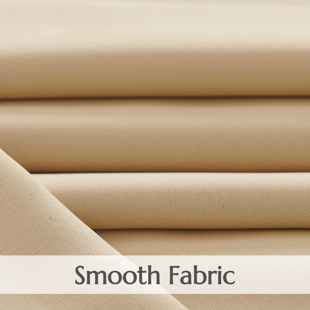 TOPICK Beige Room Darkening Curtains Solid Grommet Drapes for Bedroom Living Room Dining Room 2 Panels W40" x L96" inch