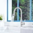 thumbnail image 4 of Boyel Living 3-function Kitchen Sink Faucets,Single Handle Pull-down Spout Kitchen Faucet with Base Plate Suit to 1 or 3 Holes Brushed Nickel, 4 of 9