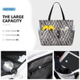 thumbnail image 2 of Wukai Black White Stripes Print Zipper Bag,large Beach Tote Bag,Waterproof Sandproof Bag,Grocery and Picnic Tote Travel Bag, 2 of 5