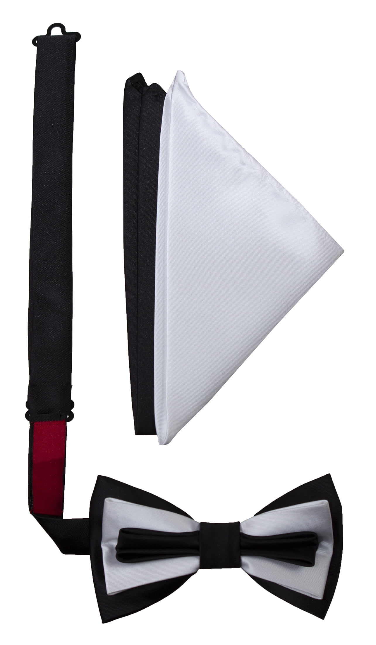 Men's Bow Tie Gift Set 2 Tone Black and White