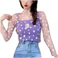 thumbnail image 3 of [clark] moda mujer casual o-cuello de manga larga impreso suelto señoras tops camisaspangjing, 3 of 4