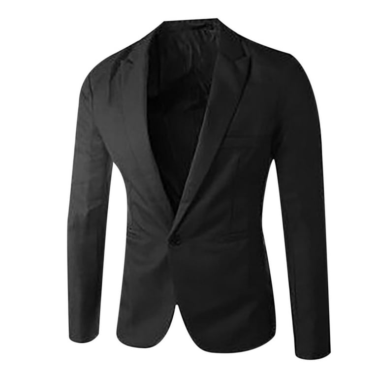 QIPOPIQ Clearance Men's Suits Single Button Solid Color Business Mens  Formal Blazer Suit Jacket 