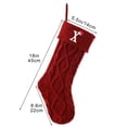 thumbnail image 3 of Bfogop 18 Inches Christmas Stockings Red Knitted Embroidered Letter Hanging Stocking Xmas Stocking Decor Treat Bag Candy Pouch Holder Favor for Fireplace Gift Present Xmas Tree Decor, 3 of 5