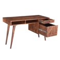 thumbnail image 3 of Mod-Arte Modern Wood Honeycomb Office Desk with Storage in Dark Walnut, 3 of 6