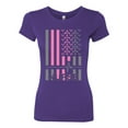 thumbnail image 2 of Wild Bobby, Nurse Flag Heartbeat Hero Caregiver Nurse Gift | Womens Independence Day Slim Fit Junior Tee, Purple Rush, Medium, 2 of 4