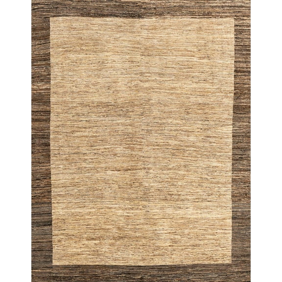 Ahgly Company Machine Washable Indoor Rectangle Abstract Light Brown Area Rugs, 5' x 7'