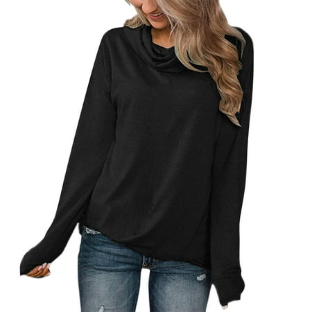 

Womens Casual Long Sleeve Sweatshirt Turtleneck Top Cute Pullover Relaxed Fit Tops T Shirt Women Pack Sport T Shirts Women Long Sleeve T Shirt Women under Scrubs Womens T Shirts for Summer Oversized
