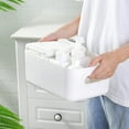thumbnail image 3 of Cestas de almacenamiento de plástico blanco, paquete de 4, cestas de despensa pequeñas para organizar, cestas organizadoras (pequeñas), 3 of 5