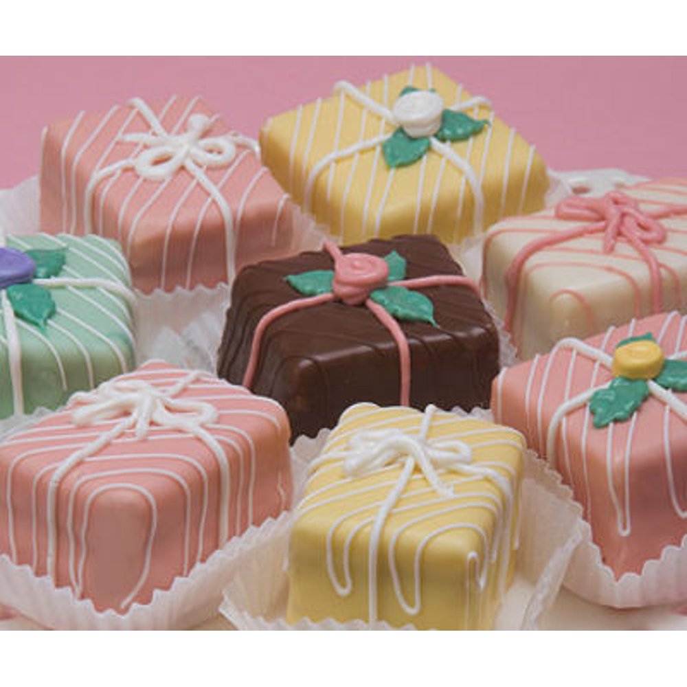 Petits Fours Box Classic Assortment Style Gourmet Cake Confections
