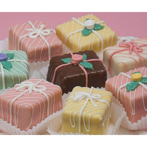 Petits Fours Box Classic Assortment Style Gourmet Cake Confections