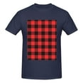 thumbnail image 4 of Bingfone Buffalo Plaid Red Black Men'S Loose Fit Short-Sleeve Pocket T-Shirt, 4 of 7