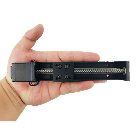 CNC Vis de Table Coulissante Precision Longueur de Voyage 50mm/100mm/150mm/200mm NEMA11 Guide Moteur Linéaire Ligne de Vis en T Électrique (24V,1.8°? (150mm))