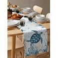 thumbnail image 6 of Summer Sea Turtle Table Runner 120 Inches, Vintage Ocean Coastal Coral Flower Bed Runner Dresser Scarves Tabletop for Indoor Outdoor Parties/Ceremony/Banquet, 13"x 120", 6 of 8