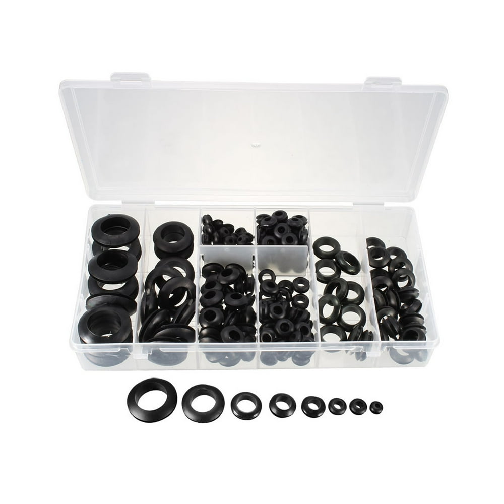 Rubber Grommet Assortment Set 8 Size Wire Gasket Rings for Hole Plug