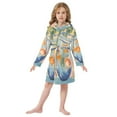 thumbnail image 6 of FORMRS Niños Bathrobe Unisex Hooded Robe Soft Plush Pajamas Sleepwear, Size 2-3T, Blue Goldfish Bowl, 6 of 7