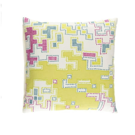 18 Lemon Yellow And Purple Splash Woven Decorative Throw Pillow