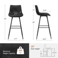 thumbnail image 4 of COOLHUT 28" Dining Chairs Set of 2, Modern Kitchen & Dining Room Chairs, Upholstered Faux Leather Dining Chair, Armless Dinner Side Chairs with Sturdy Metal Legs (Black, Set of 2), 4 of 8