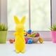 thumbnail image 1 of Balanceo Del Conejo Estatua de conejo de Pascua con lazo amarillo, figura de conejo artificial flocado para decoración de primavera en casa, jardín o patio (1 unidad) JASKFLY, 1 of 9