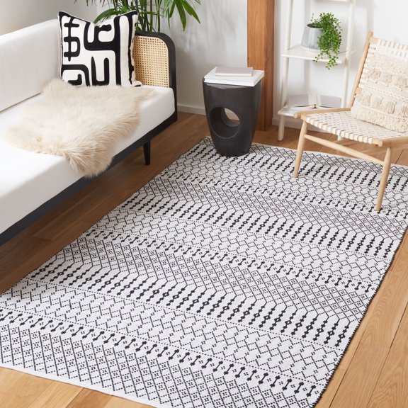 Safavieh Kilim Sylvia Striped Cotton Area Rug, Ivory/Black, 3' x 5'