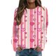 thumbnail image 1 of Gibobby Sudaderas para mujer Blusa de manga larga con cuello en O para mujer, para uso diario, en casa, al libre, con estampado del día de San Valentín (Rosa, M), 1 of 4