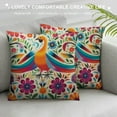 thumbnail image 3 of Nawypu  Mexican Colorful Ethnic Birds Flowers Pillow Cover, Mexican Art Mexico Colour Pillow Covers Decor, Decorative Pillow Cover for Home Decor Sofa Bedroom, 3 of 5