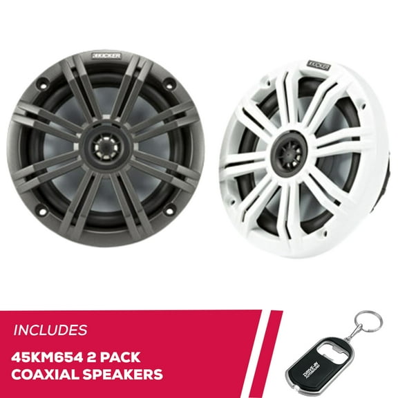 New Kicker Pair of 45KM654 6.5" 2-Way Coaxial Marine Speakers & 195 Watts Peak Power