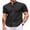 Black, variant on COOFANDY Mens Casual Dress Shirt Short Sleeve Button Up Shirts No Collar Collarless Dress Shirts Summer Fitted Shirts
